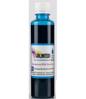 Tinta EPSON cyan de 500 ML Unlimited Ink